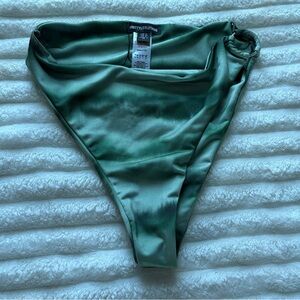 PrettyLittleThing Green Satin Bikini Bottoms